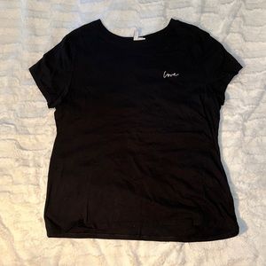 Divided H&M Love Black T Shirt